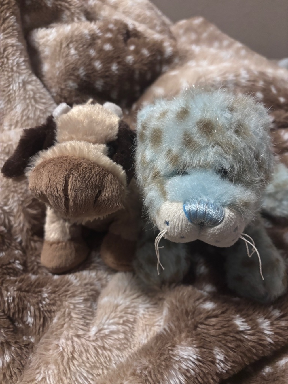 Webkinz brown cow & icy mist leopard